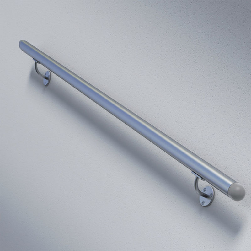 Dolle Handlauf-Komplettset aus Aluminium in Silber, Länge: 150 cm, Durchmesser: 4 cm - Bild 2