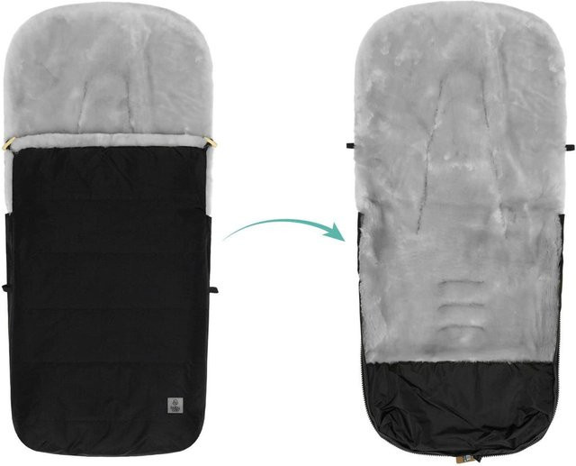 Babycab Winterfußsack Lille Alpina aus Lammfell in Schwarz - Bild 1