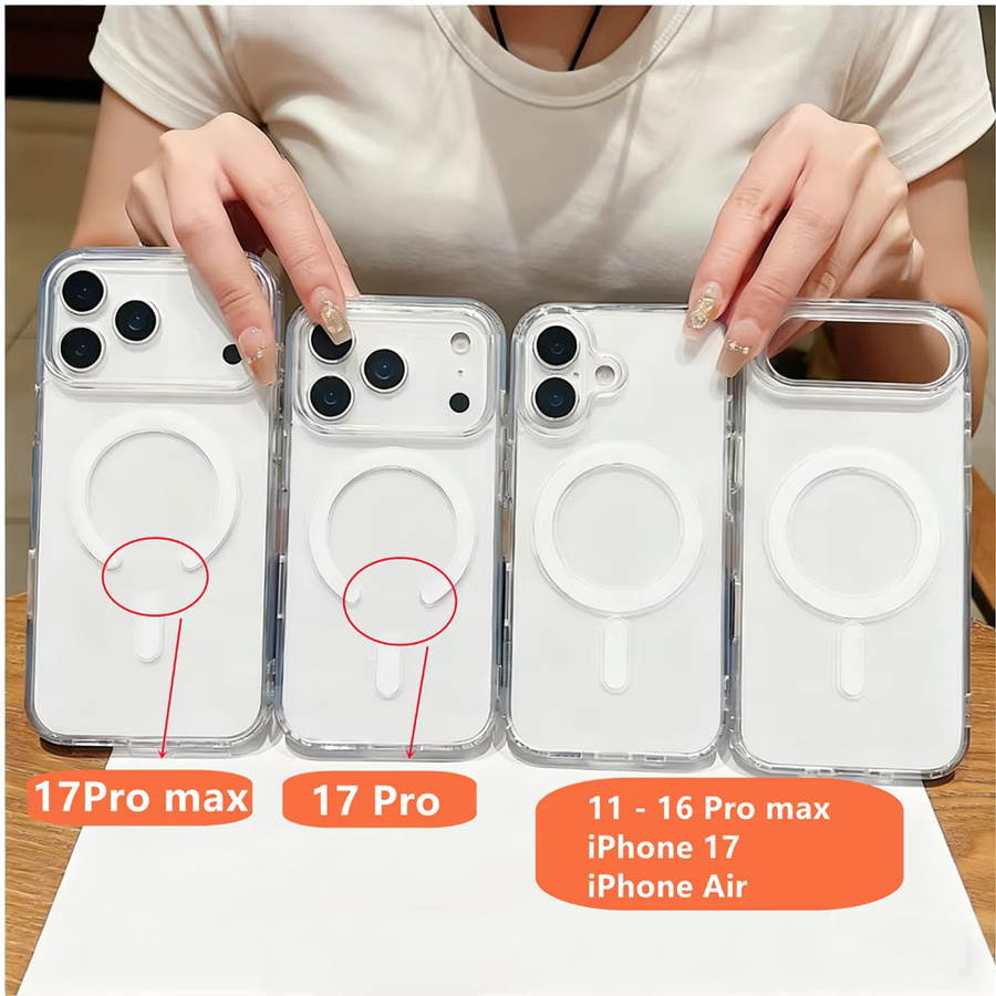 EIENACOCO Transparente Magnetische Handyhülle für iPhone kompatibel mit MagSafe, Acryl Klare Schutzhülle - Bild 1