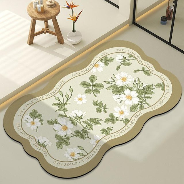 Saugfähige Badezimmer Bodenmatte aus Diatomeenerde von Yiran Furniture, rutschfest und weich gepolstert, B/T: 60 x 40 cm - Bild 1