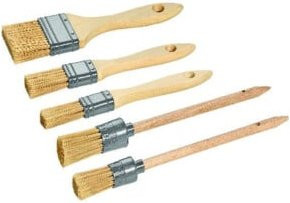 CIRET Pinsel-Set, 5-teilig, flache Kunstborsten aus Synthetik mit Holzgriffen, Mehrfarbig - Bild 1