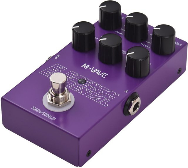 M-VAVE Elemental Delay-Effektpedal für Gitarre in Violett mit Zeit, Feedback, Mix, Parameter und Modulation Reglern - Bild 1