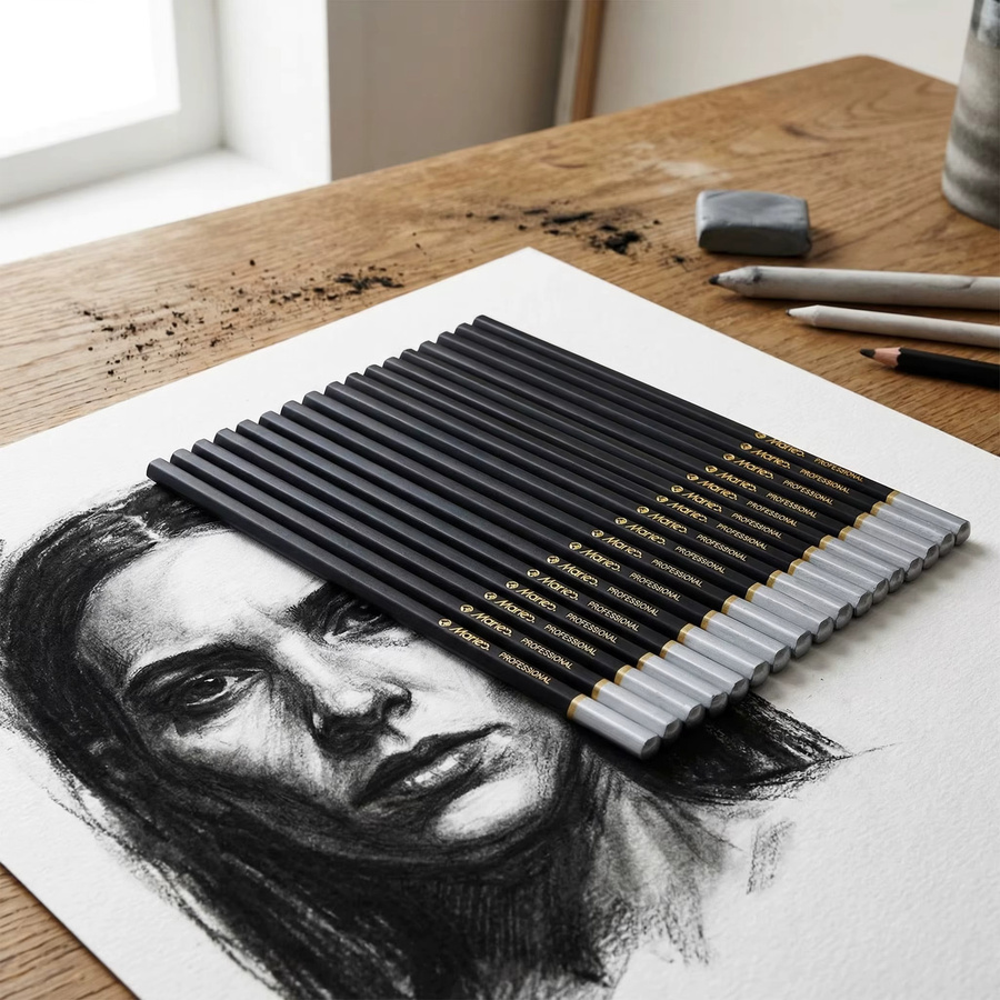 Marie's 12-teiliges Graphitstift-Set mit extra weichen, weichen und mittleren Stiften zum Zeichnen und Skizzieren für Künstler und Erwachsene - Bild 2