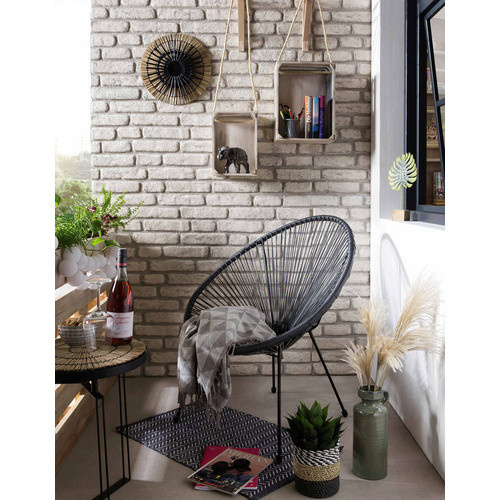 Möbilia Gartensessel aus Kunststoff und Metall in Grau, Breite: 73 cm, Höhe: 88 cm - Bild 3