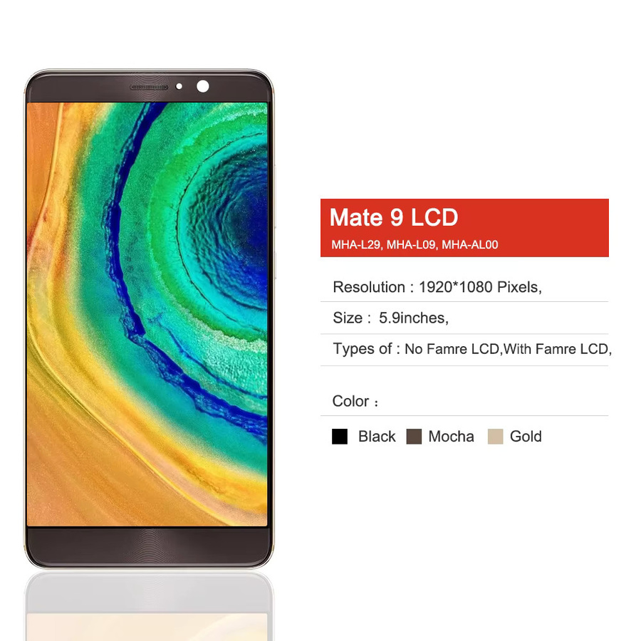 Huawei Mate 9 LCD Display mit Rahmen und Touchscreen Digitizer Montage in Schwarz, 5,9 Zoll IPS LCD für MHA-L29, MHA-L09, MHA-AL00 - Bild 3