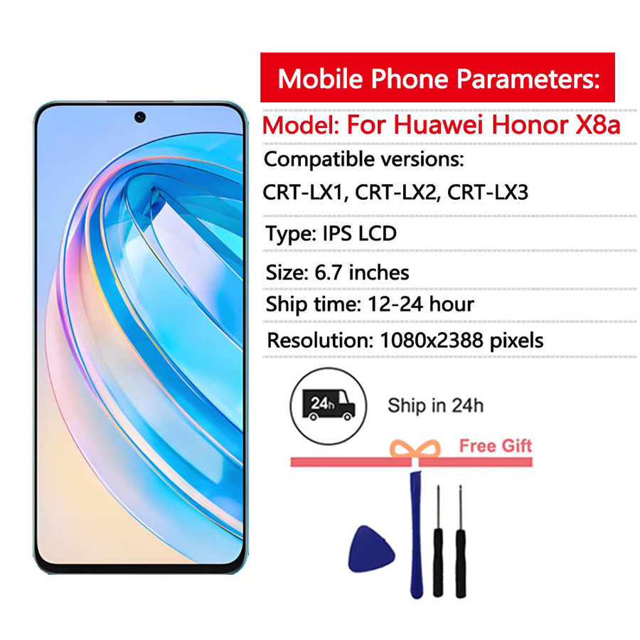 Honor X8a LCD-Display mit Touchscreen-Digitizer-Einheit für CRT-LX1 LX2 LX3 Ersatzdisplay 6,7 Zoll - Bild 2