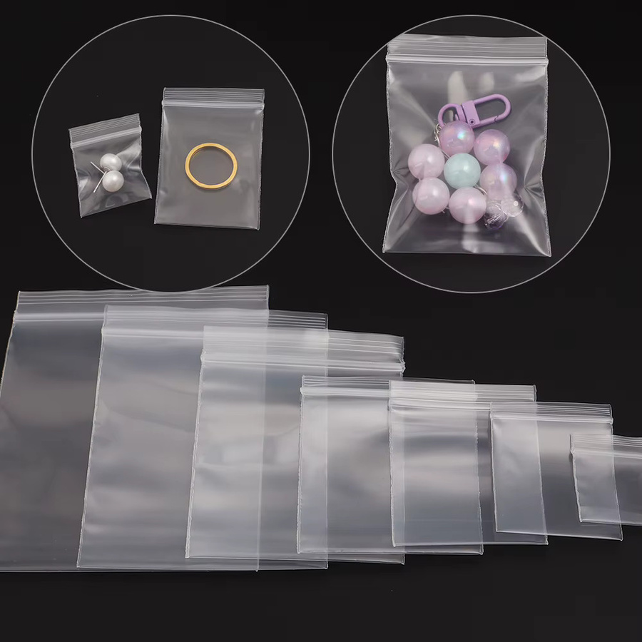 Transparente wiederverschließbare Plastikbeutel mit Reißverschluss für Schmuck und Bastelzubehör in der Großpackung - Bild 2