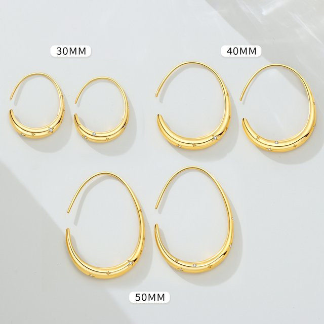 Orstarry Ohrringe, 925 Silber, 18 Karat vergoldet, Damen - Bild 1