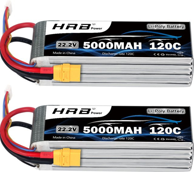 HRB Lipo Batterie 22,2 v 5000 mah, Drone Batterie, mit XT90 Stecker - Bild 1