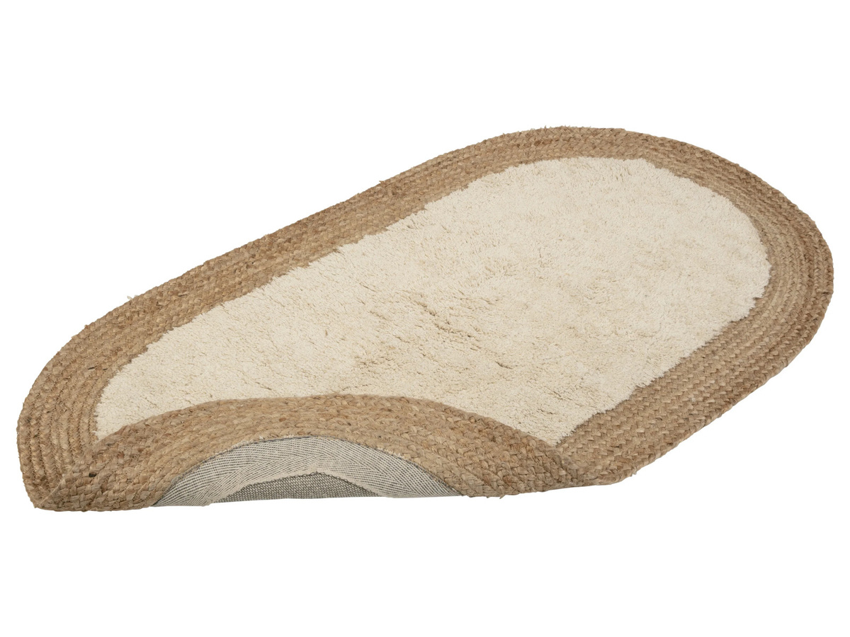 LIVARNO HOME Teppich Oval in Beige aus Baumwolle und Jute, B/T: 120 x 66,5 cm, Durchmesser: 100 cm - Bild 2