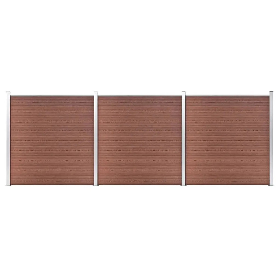 vidaXL Gartenzaun aus WPC und Aluminium in Braun, B/H: 526 x 186 cm - Bild 2