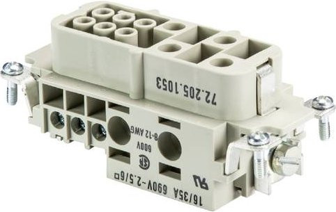 Wieland Electric Buchseneinsatz 72.205.1053.0, 4 Polzahl, Grau, 10 Stück - Bild 1