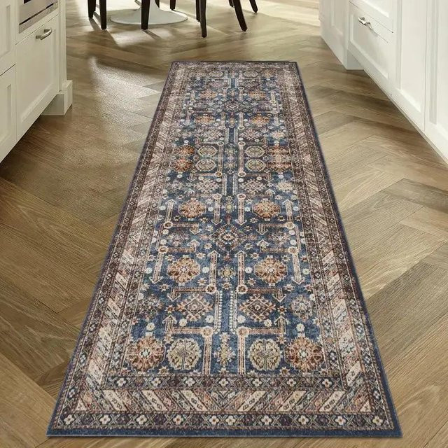 Lodestar Langer Läuferteppich mit Vintage Persischem Muster in Multicolour, Rutschfest und Pflegeleicht, B/T: 40 x 120 cm - Bild 1