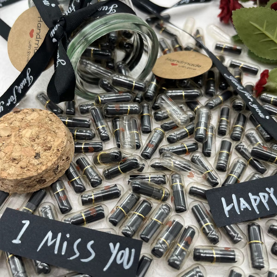 100 Stück Transparente Nachrichtenkapseln mit Rollpapier für Hochzeit und Valentinstag - Bild 2