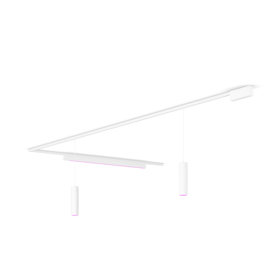 Philips Hue Perifo Basis-Set L-förmige Deckenleuchte in Weiß mit 2 Spots und 1 Pendel - Bild 1