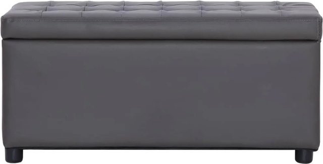 vidaXL Ottoman mit Stauraum aus Kunstleder in Grau - Bild 1