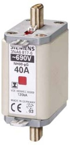 Siemens Sicherungseinsatz 3NA68176, Größe 0, 40A, 690V, Weiß, 3 Stück - Bild 1