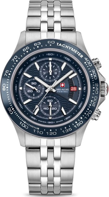 Swiss Military Hanowa Chronograph, Edelstahl, Blau, Quarz, 43 mm, Herren - Bild 1