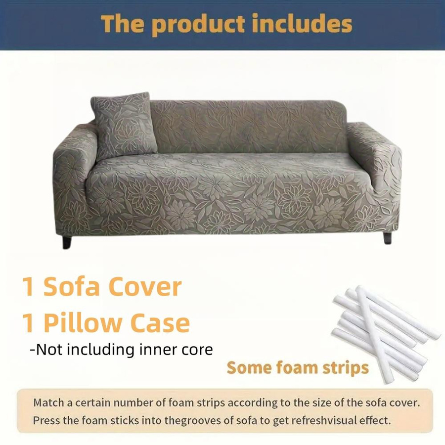 Yiran Furniture Jacquard Sofabezug für L-förmige Ecksofas und Sitzer, Polyester - Bild 2