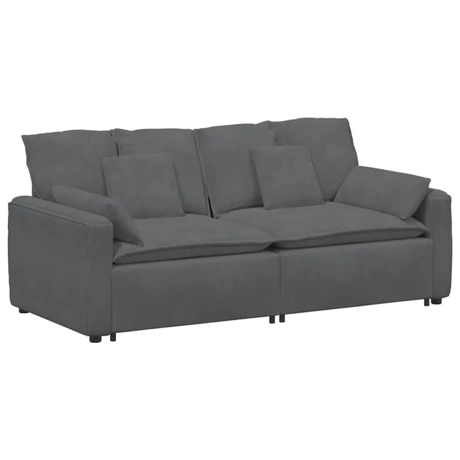 vidaXL Modulares Sofa Dunkelgrau mit Kissen und Metallrahmen für dein Wohnzimmer B/T/H: 224 x 105 x 64 cm - Bild 2