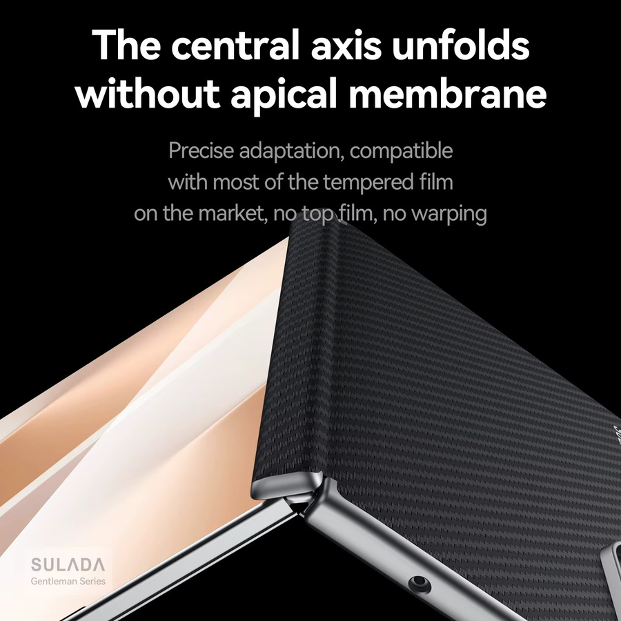 Samsung Galaxy Z Fold 8 Lederhülle mit Scharnier-Abdeckung und Magnetfunktion in Schwarz - Bild 2