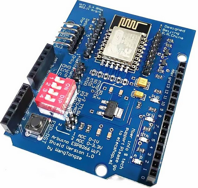 Si Tai&SH ESP8266 ESP-12E UART WIFI Wireless Shield Development Board für Arduino UNO R3 in Blau - Bild 1
