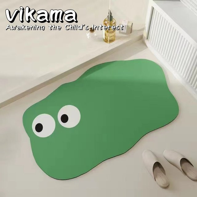 VIKAMA Badematte aus Kieselgur-Erde mit Cartoon-Design, ultra-saugfähig, rutschfest und schnelltrocknend, B/T: 60 x 40 cm - Bild 1