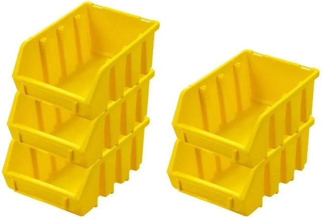 PROREGAL SuperSparSet 5x Sichtlagerboxen aus Polypropylen in Gelb, H x B x T: 16,1 x 11,6 x 7,5 cm - Bild 1
