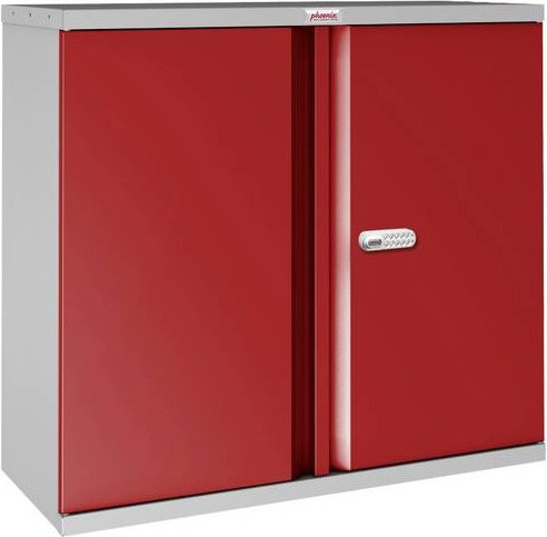Phoenix SCL0891GRE Stahlschrank mit Elektronikschloss, grau/rot, B: 91,5 cm, H: 83,0 cm, T: 37,0 cm - Bild 1