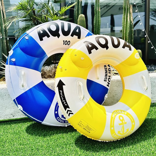 CatXaa Doppel-Airbag-Schwimmring für Erwachsene mit Griffen in der Ausführung für Strand und Pool - Bild 1