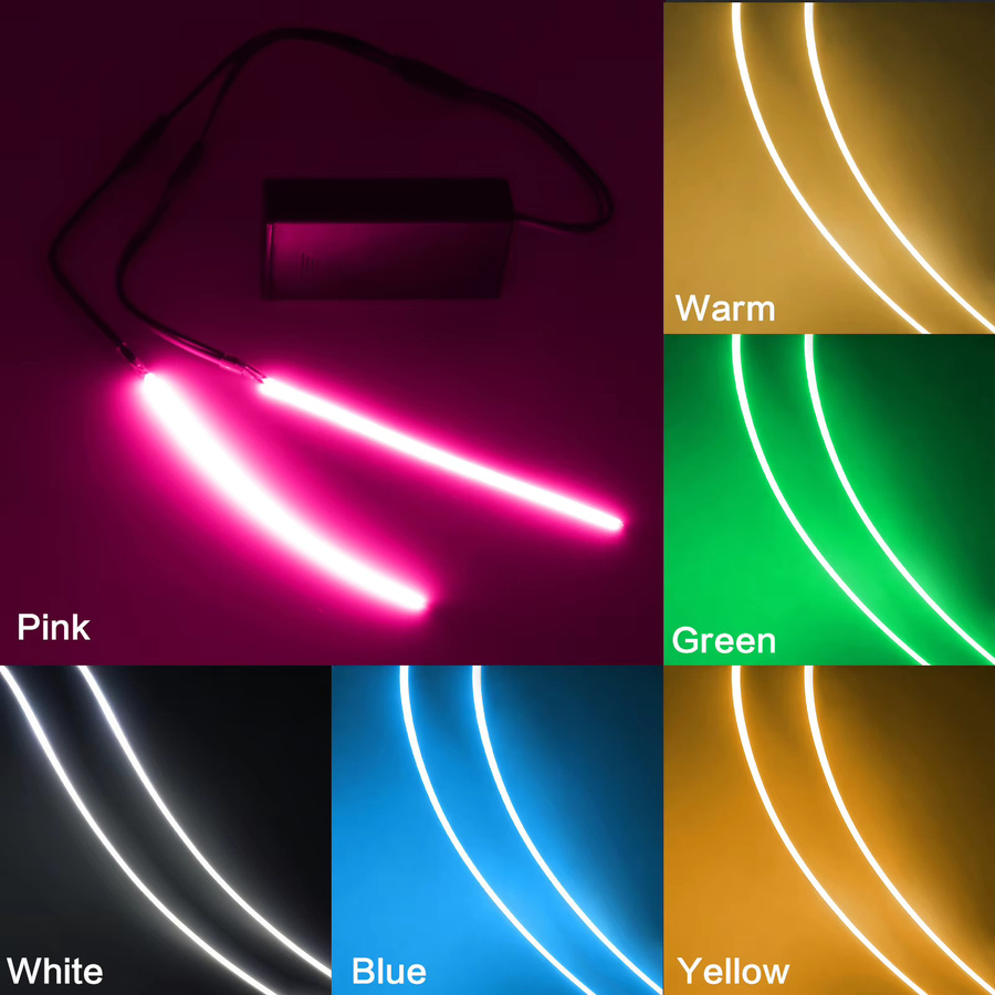 KISUFU LED Neon Flex Filament Beleuchtung, batteriebetrieben, Farben: Blau, Rosa, Weiß und Multicolour, B/T/H: 30,0 x 1,9 x 1,1 cm - Bild 2
