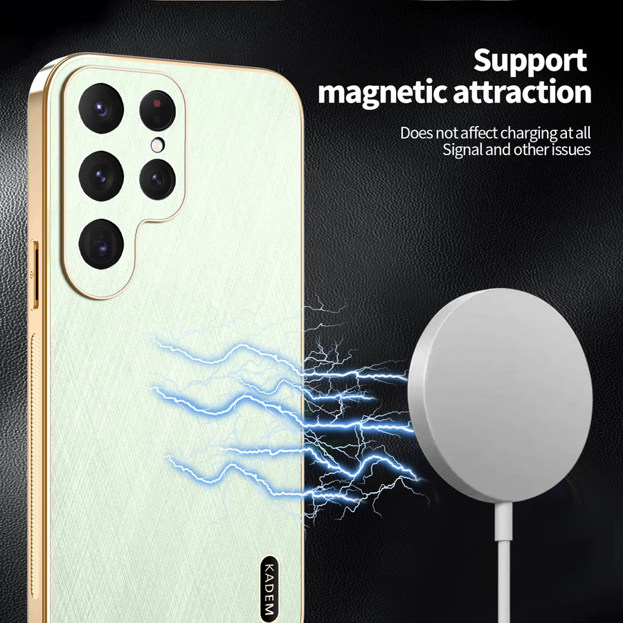Luxus Stoßfeste Handyhülle für Samsung Galaxy S25 Ultra S24 FE S26 S23 S22 S21 Plus aus PU Leder und Kunststoff in Gold - Bild 5