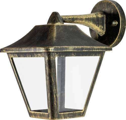Osram Endura Classic Tradition LED-Außenwandleuchte in Schwarz-Gold mit E27-Fassung und IP44 Schutzart - Bild 1