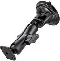 RAM Mount Fahrzeughalterung mit Twist Lock Saugnapf, Diamond Base Adapter und Double Socket Arm in Schwarz (RAM-B-166U) - Bild 1