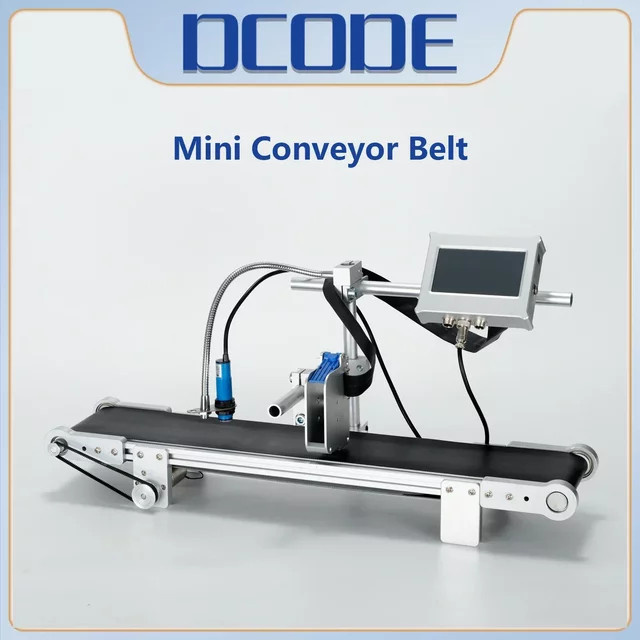 DCODE Mini Förderband mit Handheld Inkjet Datum Code Drucker und einstellbarer Geschwindigkeit für die Montage Linie, Breite: 60 cm - Bild 1