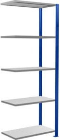 Schulte Anbauregal Steckregal MULTIplus150 mit 5 Fachböden und Kreuzstrebe, Farbe: Enzianblau/Verzinkt, B/T/H: 200 x 75 x 40 cm - Bild 1