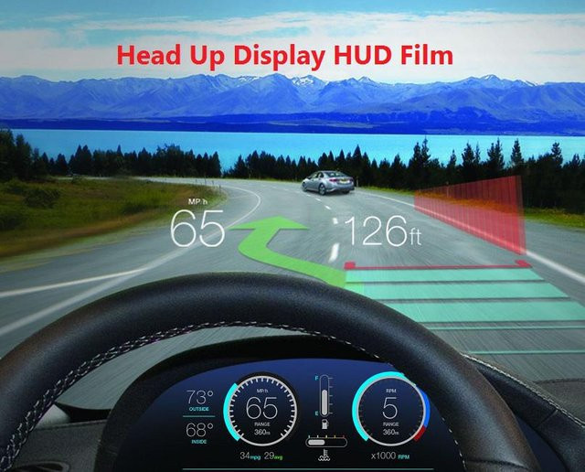 VehicleKit Head Up Display Reflektierende Folie für Auto HUD zur Anzeige von Geschwindigkeit und Verbrauch in Schwarz - Bild 1