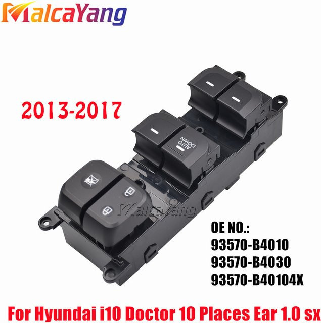 Malcayang Hauptfensterschalter für Hyundai I10 1.0 SX (Baujahre 2013-2017), Farbe: Schwarz, Teilenummer: 93570B4010 93570-B4010 - Bild 1