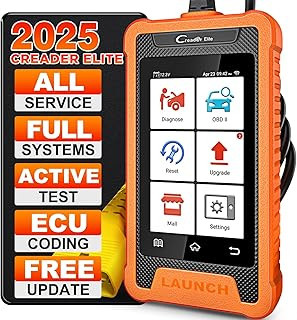 LAUNCH X431 Creader Elite Diagnosegerät für AUDI mit Vollsystem-Diagnose, OBD2 Scanner und bidirektionaler ECU-Codierung in Rot und Orange - Bild 1