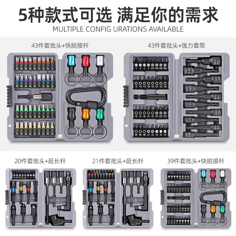 Hallo-Spec 43-teiliges Handwerkzeug-Set für Autoreparaturen mit 1/4-Zoll Steckschlüsseln, Ratsche und Schraubendreher-Bits - Bild 4