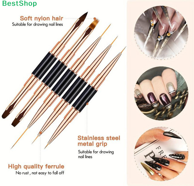HNKMP Nail-Art-Liner-Pinsel, 5 Stück, Unisex - Bild 1