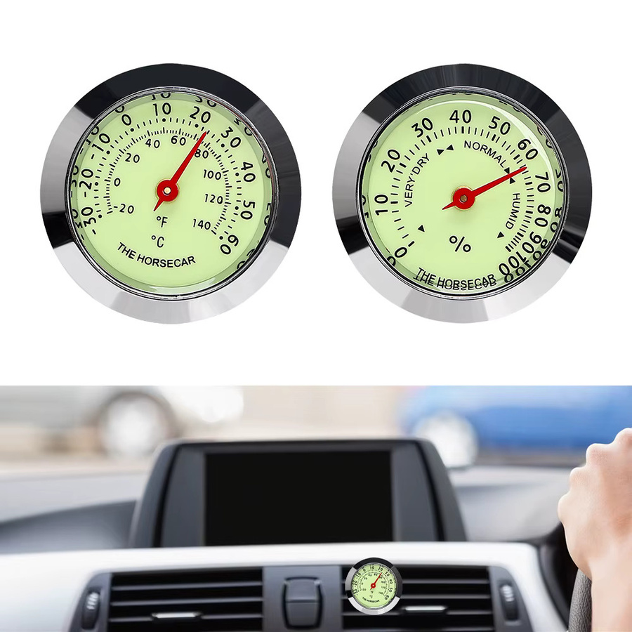 Auto Thermometer und Hygrometer in Silber als Innenraum-Zubehör und Dekoration für dein Fahrzeug - Bild 2