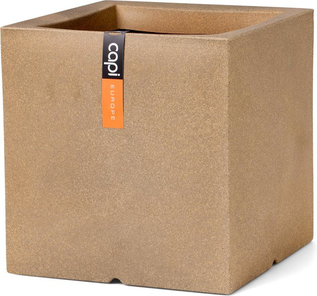 CAPI EUROPE Blumentopf Smooth quadratisch in Beige, B/T/H: 30 x 30 x 30 cm - Bild 1