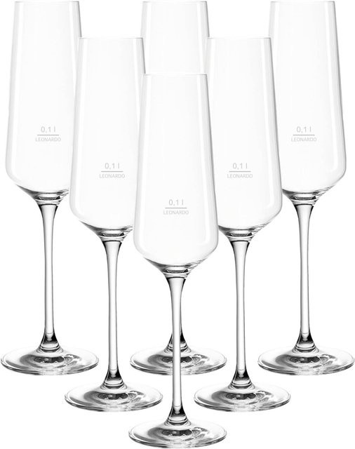 Leonardo Sektgläser Puccini Gastro-Edition, 6er Set, transparent, 0,1 l pro Glas - Bild 1