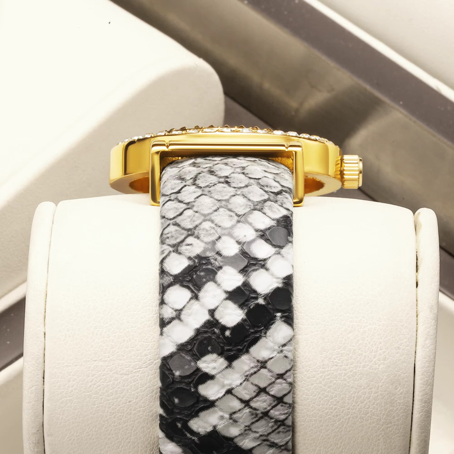 YaLaLuSi Armbanduhr, Quarz, Gold, Grün, Kristall, Damen - Bild 2