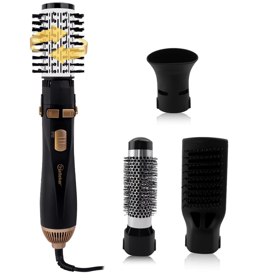 Hatteker 4-in-1 Multifunktions-Glätt- und Lockenbürste, Schwarz, Unisex - Bild 8