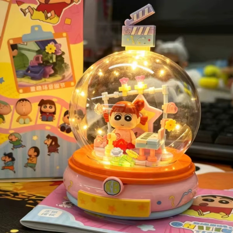 Bandai Crayon Shin-chan Kristallkugel Baustein Blindbox, DIY Montage Spielzeug - Bild 2