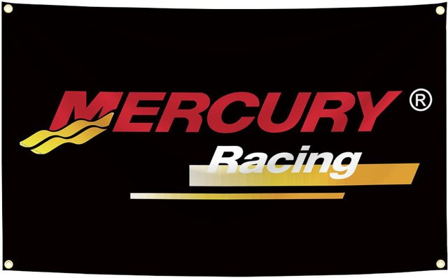 M-Mercurys Rennwagenflagge Wandteppich aus Polyester mit Digitaldruck für Garagenwandkunst und Außen Dekoration, Mehrfarbig, Breite: 90 cm, Höhe: 150 cm - Bild 1