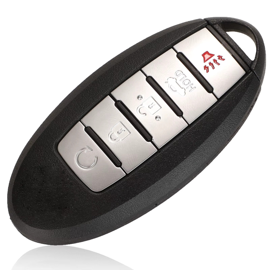 Jingyuqin Smart Remote Auto Schlüssel für Nissan Patrol Armada, 5 Tasten, 433MHz, ID46 PCF7952 Chip, Schwarz - Bild 2