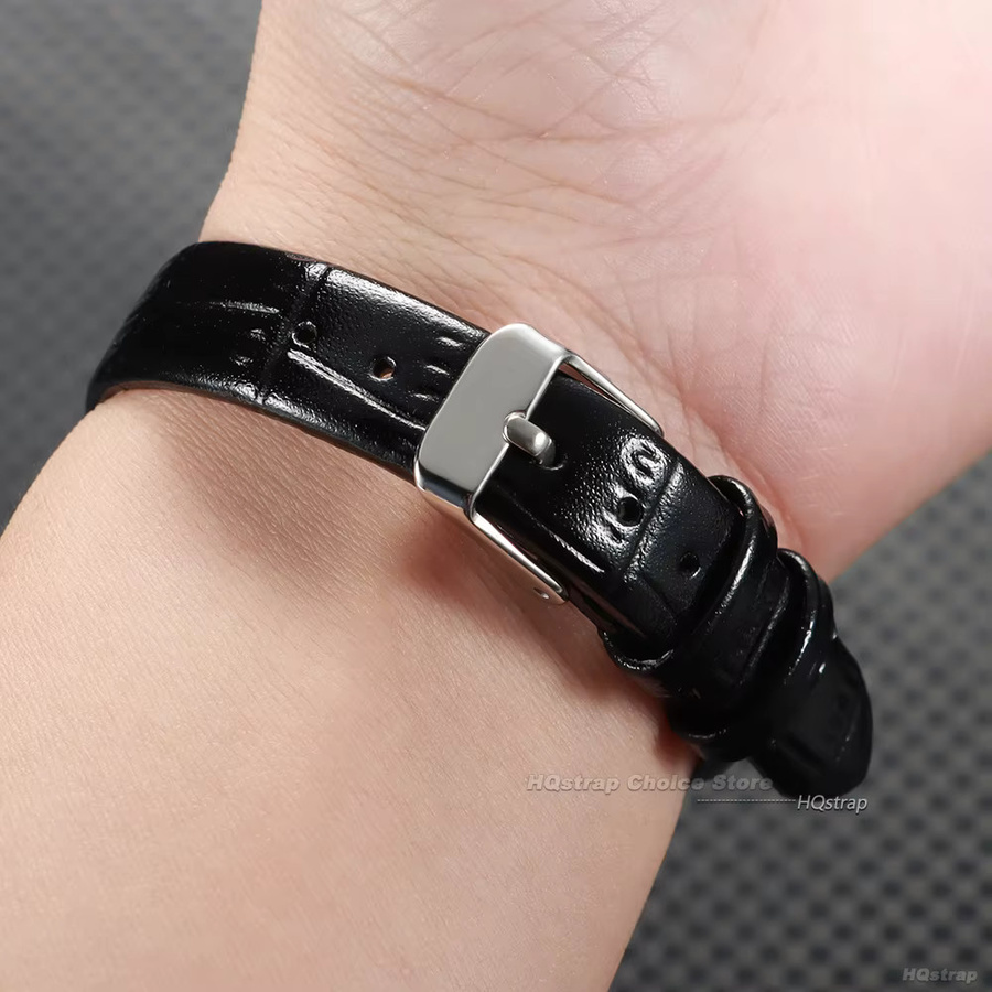 HQstrap Uhrenarmband Leder, Bambusmuster, Schwarz, Damen - Bild 2